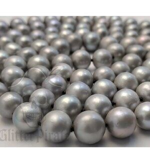 EXQUISITE 100g Mirror-Luster Pearl Opera Strand | 38" Estate 9mm Steel-Gray
